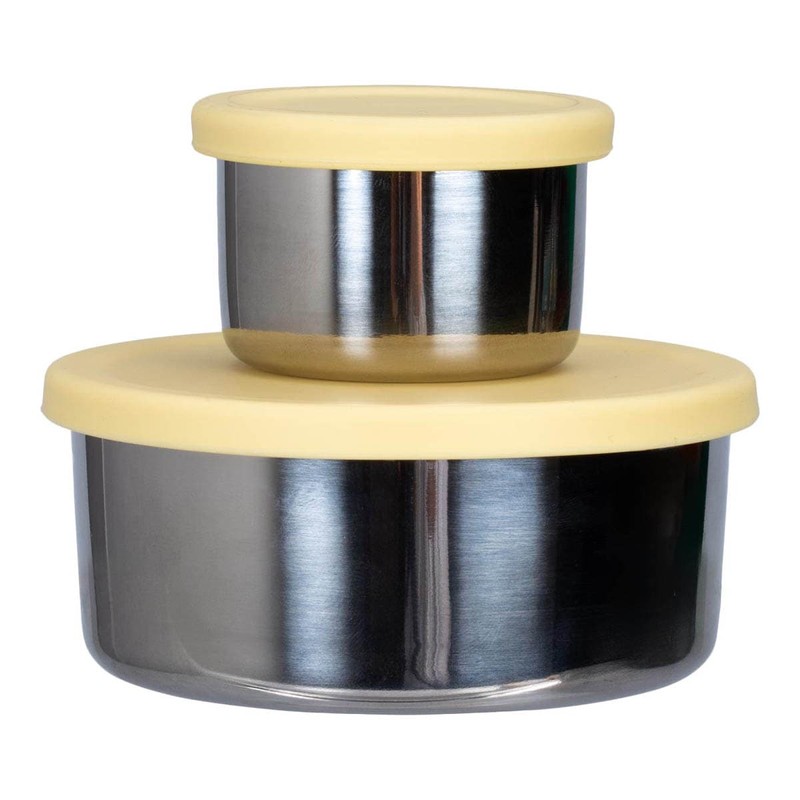 Ever Eco Stainless Steel Leakproof Snack Pods, Buttercup 2 Pack