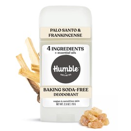 Humble Simple And True. Desodorante Sin Aluminio Humble Brands, Vegano Y Libre De Crueldad Animal, Formulado Para Pieles Sensibles, Palo Santo E Incienso, 2.5 Onzas (Paquete De 1) 2,5 Onzas (Paquete