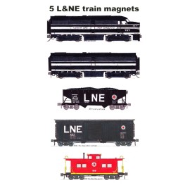 Lehigh & New England Locomotives and Train 5 magnets Andy Fletcher