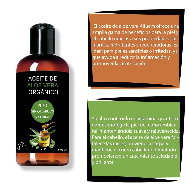 Aceite Corporal de Aloe Vera Orgánico, 120 ml