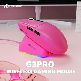 MAMBASNAKE x Attack Shark G3PRO Gaming Mouse with Magnetic Charging Station, BT/2.4G Wireless/Cable, PixArt PAW3311 Gaming Sensor, 59 g Lightweight, 25000 DPI Lightspeed Gamer Office Mice for PC
