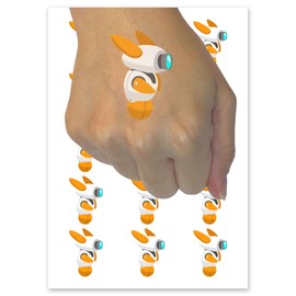 Science Fiction Cute Robot Drone Temporary Tattoo Water Resistant Fake Body Art Set Collection - 15 2" Tattoos (1 Sheet)