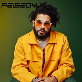 FEISEDY Amber Blue Light Glasses for Computer Gaming Anti Eyestrain Sleep Glasses G2835 Transparent