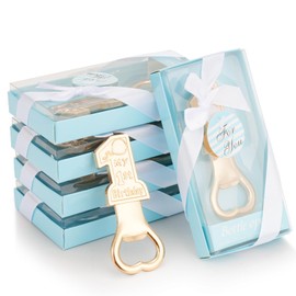 Orlabno 24 Packs 1st Birthday Party Favor and Souvenir Bottle Opener - Perfect Return Gifts for Guest and Decorations for Baby's First Birthday Party (24, Blue)