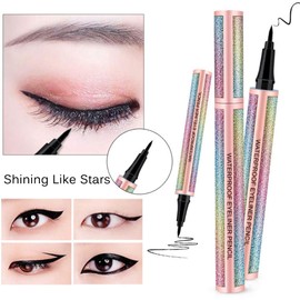 KINGMAS Liquid Eyeliner, Black Waterproof Eye Liners Long-Lasting Super Slim Makeup Eyeliner Pen Gel