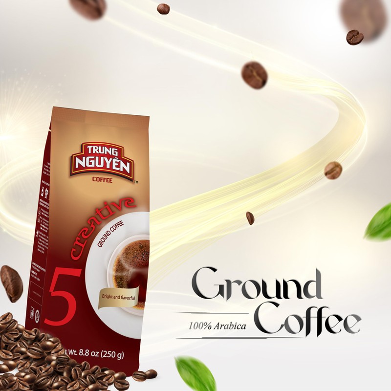 TRUNG NGUYEN COFFEE Creative 5, Ground Coffee, 100% Arabica, 8.8