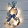 Easter Decoration Wreath with Light Handmade Rattan Easter Rabbit Wreath