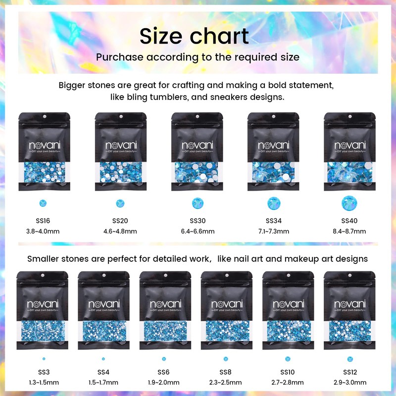 Rhinestones Novani Rhinestones for Crafts Glass Crystals Nail Rhinestones Flatback