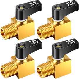 Tondiamo Air Compressor Valve, Mini Metal Ball Type Air Tank Drain Valve Brass, 1/4 Inch NPT Male x NPT Female for Air Compressor Part(4 Pieces)