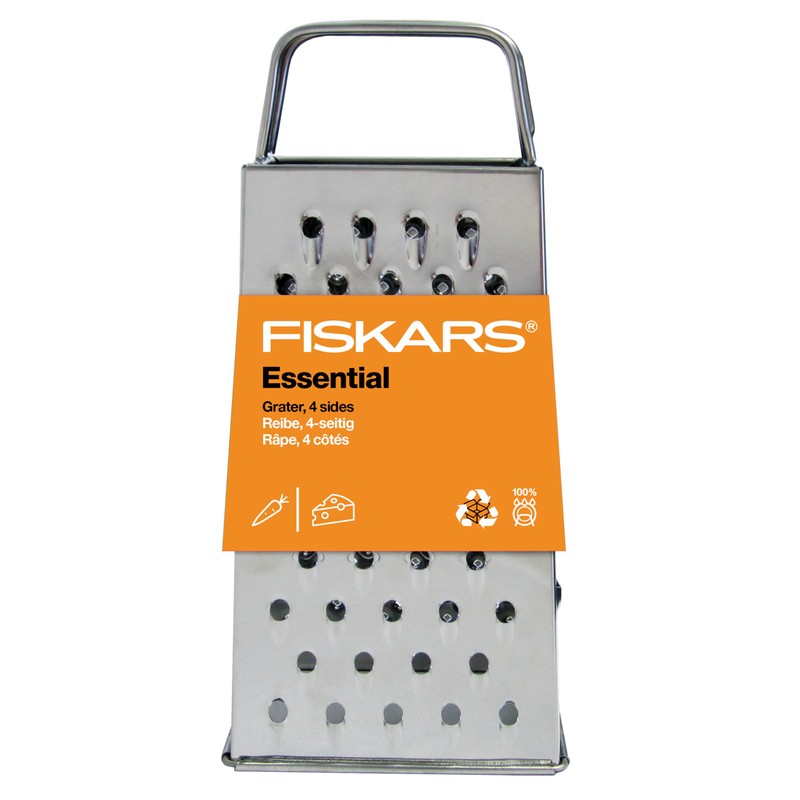 Fiskars Essential 1065589 Grater 4-Sided Stainless Steel Height 23 cm