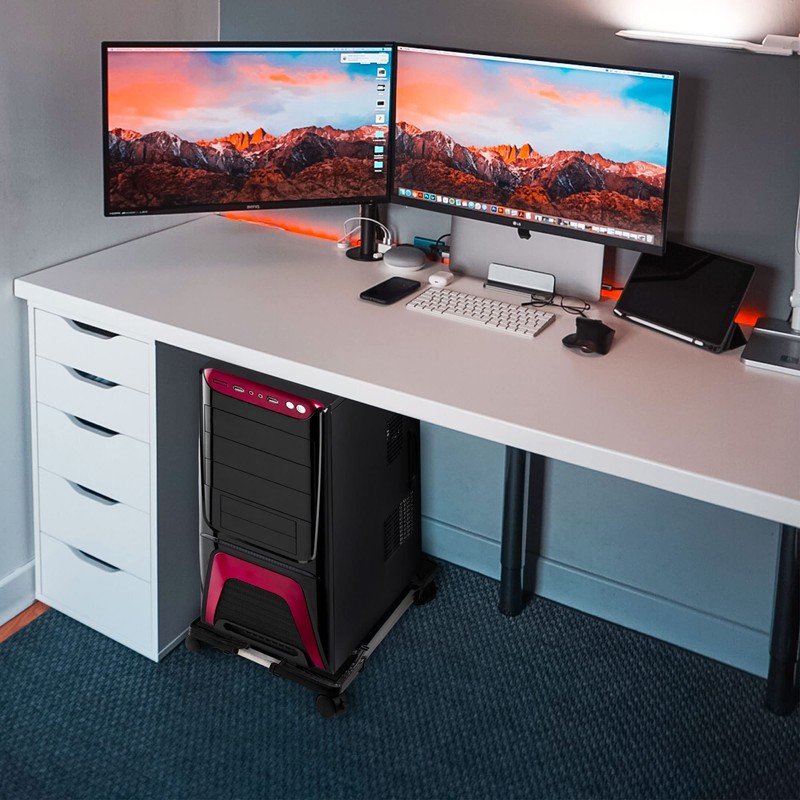 UCandy Computer Tower Stand Cpu Holder Stand With 4 Mute