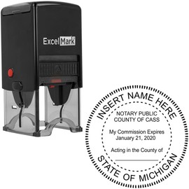 ExcelMark A-43 Self-Inking Round Rubber Notary Stamp - State of Michigan
