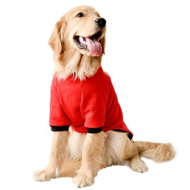 ANIAC Fall Dog Sweater for Medium Dog Girl Boy,Red Big Dog Shirt with Sleeves,Basic Dog Hoodies, Warm Pet Dog Clothes for Large Breeds 44-55 LB (5XL, Red)…
