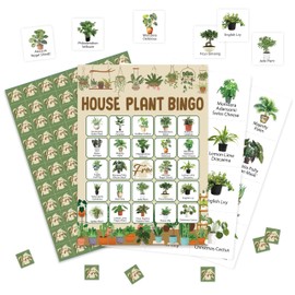 valucise Plant Bingo Game Cards, Green House Plants Bingo Games for Adults, Greenery Bingo Cards Supplies, Birthday Party Decor Favors, Card Gifts for Plant Lover Friends Family Holiday, (Plant)