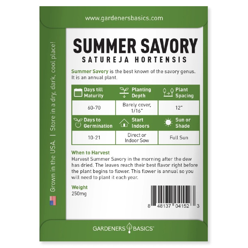 Gardeners Basics Summer Savory Seeds