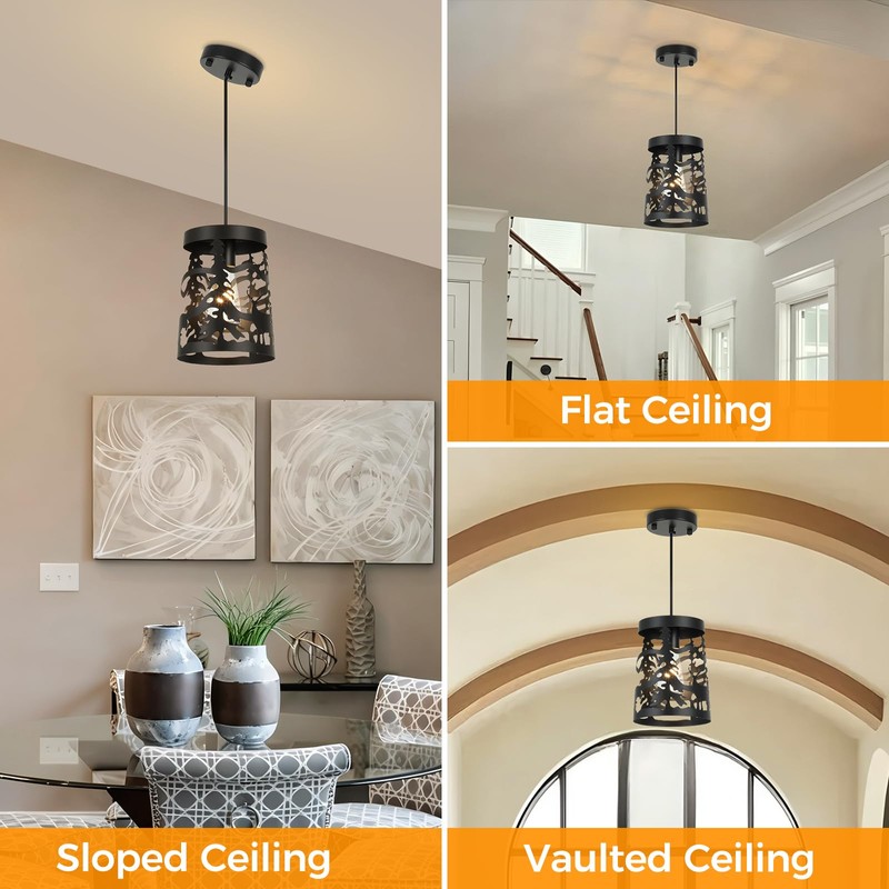 Merexcint 2 Pack Rustic Pendant Lights with Bear and Deer