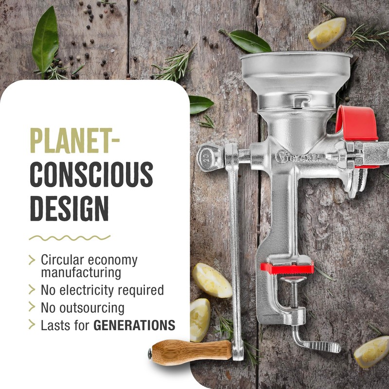 Victoria Manual Cast Iron Grain Mill with Low Hopper, Premium