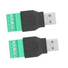 2 PCS Terminal Connector USB Male Plug to 5 Pin