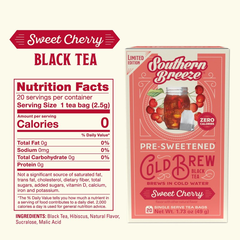 Southern Breeze Cold Brew Sweet Tea Sweet Cherry Iced Tea