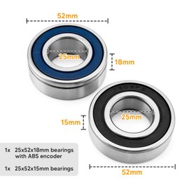 Wsays Wheel Bearing Kit with ABS Sealed Compatible with Harley Touring Street Electra Road Glide Road King Softail Dyna Sportster XL V-Rod 2008-2024
