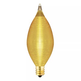 Bulbrite 430125 Spun Thread Light Bulb 120V 25W C11 Candelabra E12 Base Amber
