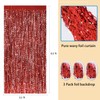 CYLMFC 3 Pack Red Aluminium Foil Curtains, 3.3ft x 6.6ft,