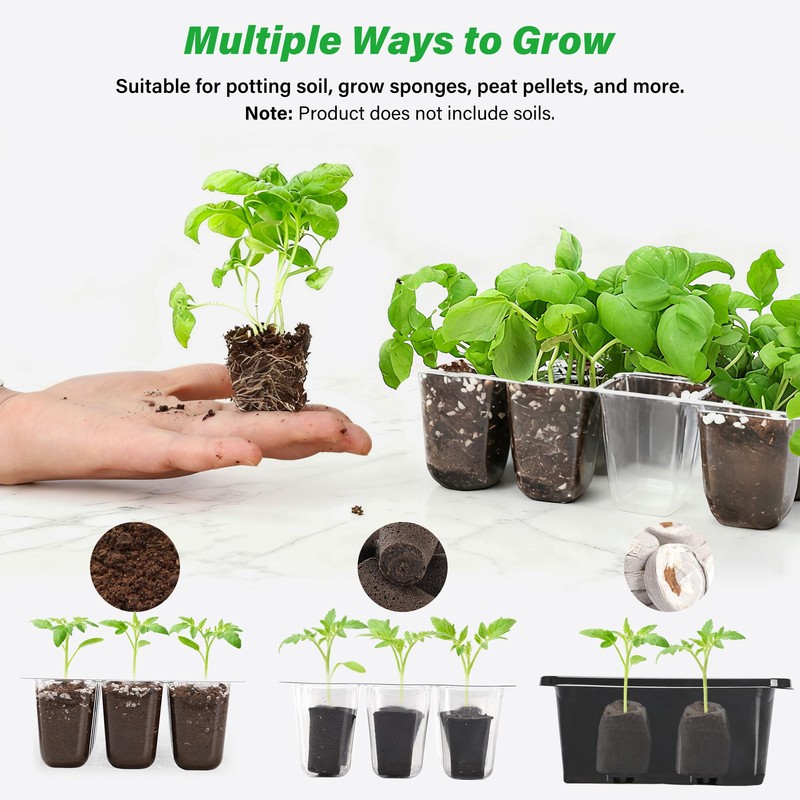 Bonviee 5-Pack Seed Starter Tray Seedling Kits,Plant Starter Kit with