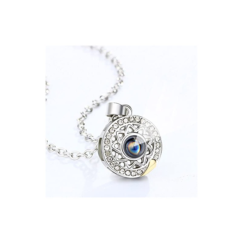 Collar Magnético para Parejas de Sol Y, 100 Idiomas, Colgante