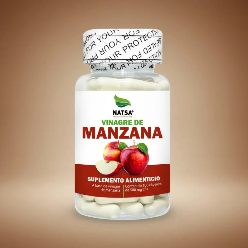 Vinagre Manzana 100 Cápsulas Regula Niveles Colesterol Azúcar Mejora Digestión