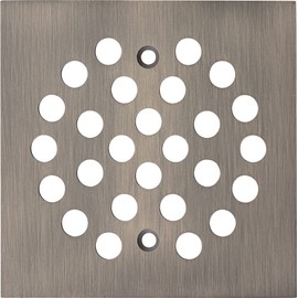 Bropury Square 4-1/4-inch Screw-in Stainless Steel Shower Floor Drain Cover Grate Strainer,Brushed Nickel (Antique Brass)