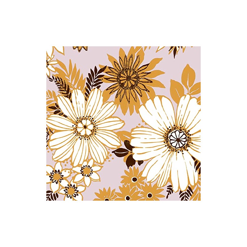 20 Napkins Retro Flowers on Dusky Pink Flowers Table Decoration