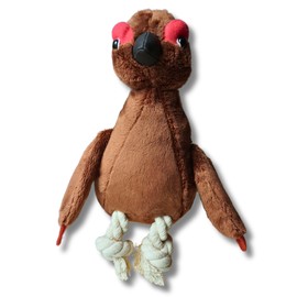Pawcratean Large Size 11.8" Dog Plush Toy with Rope and Squeaker Turkey Style Indoor Play Teeth Cleaning Chewing Self Entertrainment