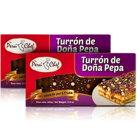 2 Peru chef Turron de Dona Pepa 500 gr | Peruvian Nogat Dona Pepa 17.6 Oz | 2 Pack