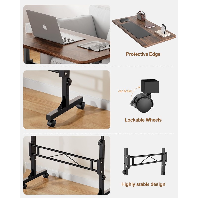 Amztabler Small Standing Desk Adjustable Height, Mobile Stand Up Desk