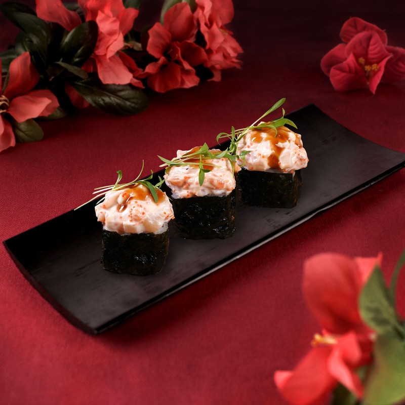 Reusable Bamboo Black Rectangle Sushi Serving Tray Plate 7" x