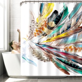 Unbranded Feathers Shower Curtain for Bathroom Modern Vintage Decor Waterproof 72-Inche