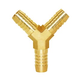Joywayus 5/8" Hose Barb Thick Brass Y Shaped 3 Way Union Fitting Intersection/Split Water/Fuel/Air