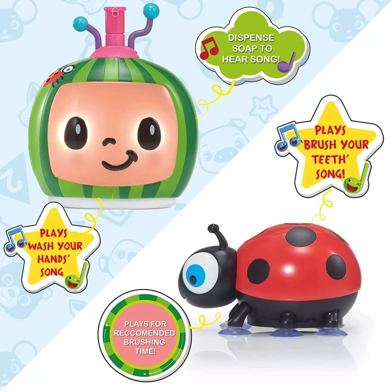 CoComelon Kids Soap Dispenser & Toothbrush Holder Music Buddies Set