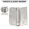 3 Pack Self Closing Door Hinges, 4 Inch Spring Loaded