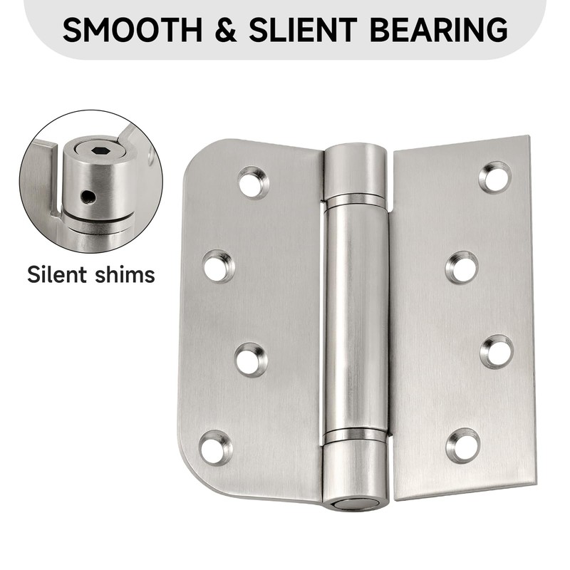 3 Pack Self Closing Door Hinges, 4 Inch Spring Loaded