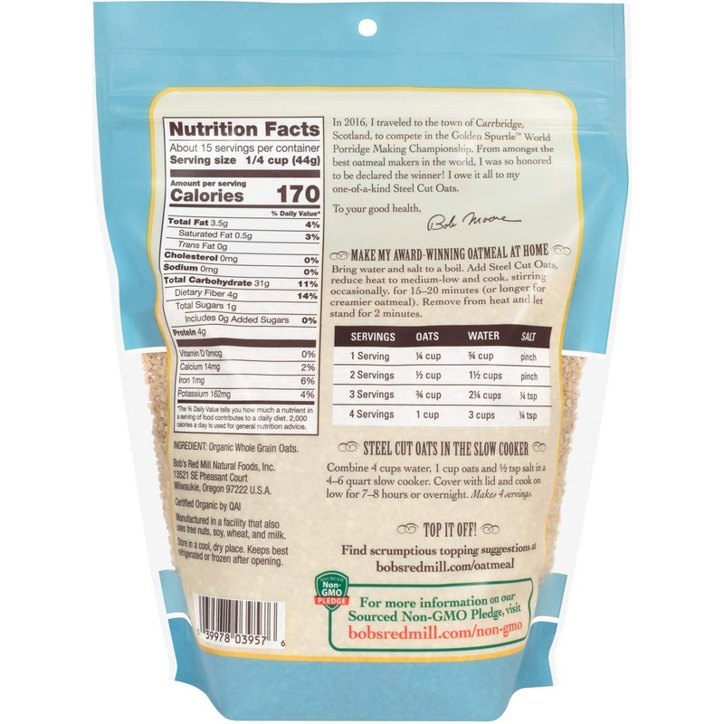 Bob's Red Mill Organic Steel Cut Oats, 24-ounce