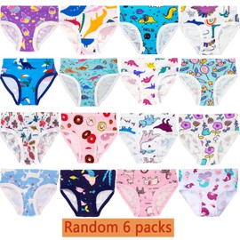 zebricolo Girls underwear,100% cotton, Toddler underwear girls 3t,2024 Dinosaur, soft and breathable, girls underwear size 8（6pcs Random pattern）