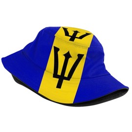 Cute Barbados Flag Bucket Hats Reversible Fisherman Cap Packable Sun Hat for Women Men