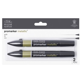 Winsor & Newton Promarker Metallic, Set of 2, Gold