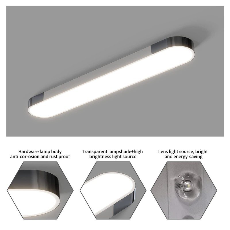 Qcyuui Dimmable LED Ceiling Light Modern Acrylic Linear LED Ceiling