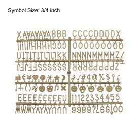 sourcing map Felt Board Letters, 680 Characters Bronze 3/4" Letters Numbers Symbols Changeable Plastic Message Boards Decor 4Pcs