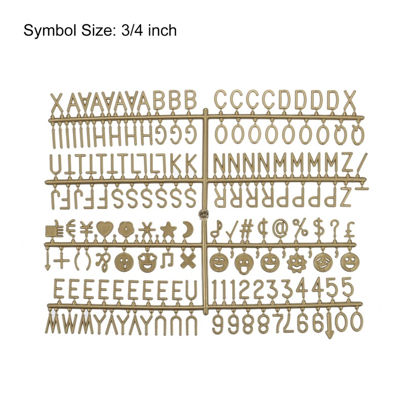 sourcing map Felt Board Letters, 680 Characters Bronze 3/4" Letters