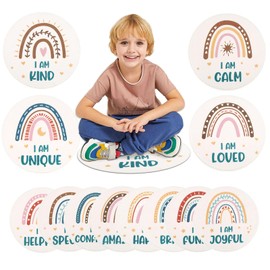 HiiARug Carpet Circles for Classroom Sitting Classroom Decor Rugs for Elementary Preschool Daycares Flexible Seating Circle Time Rug for Group Activities,12pcs,Round 18"