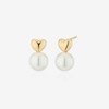 Gold & Deer 14K Gold Field Pearl Drop Heart Chubby