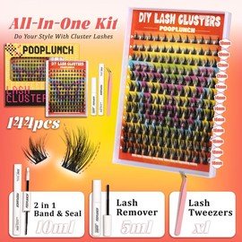 Eyelashes Beginner Friendly Clusters Kit  Dramatic Eyelashes Extension Kit , Makeup Cosmetic 8-18mm  Individual Lashes Kit with Lash Bond and Seal Makeup:_Ping